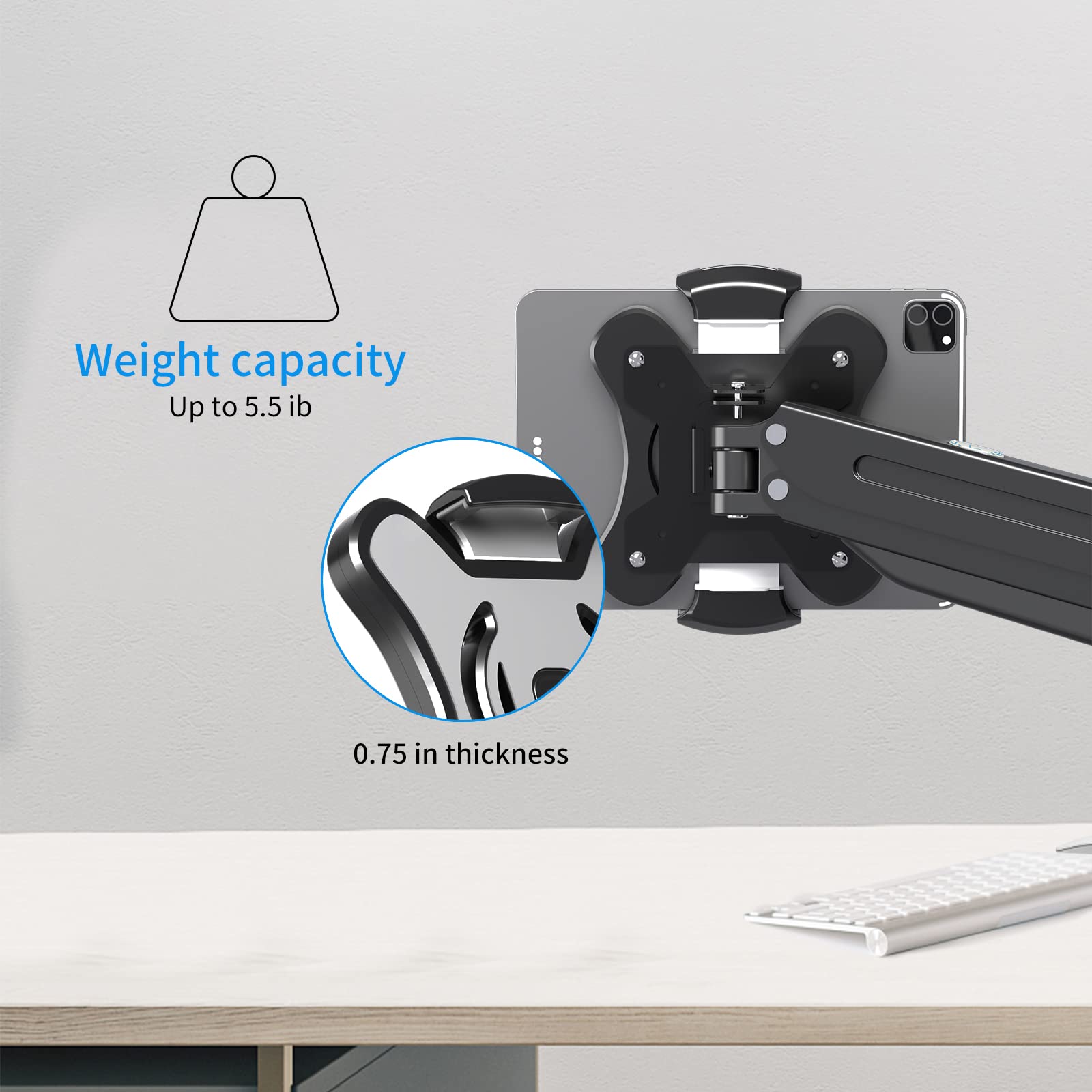Pholiten Universal Vesa Mount Adapter For Tablets, 2 In 1 Laptops, 15.6 Inch Portable Monitors & Phone,Esa 100X100, Adjustable L